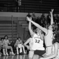 1985 Women's Basketball Action, EOSC vs. LCSC 11
