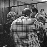 1985 Faculty Candids, Talking 01