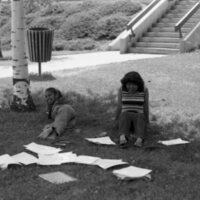 1984 Students, Outdoors, Enjoying Sunshine 05