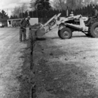 1985 Baseball Field, Scoreboard Installation 05