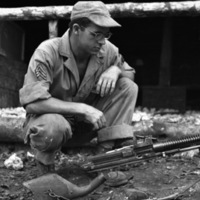 Fred Hill with Japanese Rifle 1