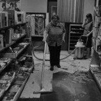 1978 Hoke Hall, Flood Bookstore Cleanup 11