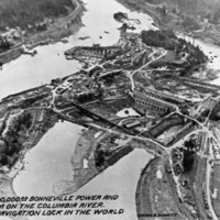 Aerial, Bonneville Dam Construction