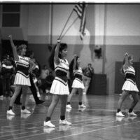 1991 Basketball, Willamette University at EOSC, Cheerleading 02