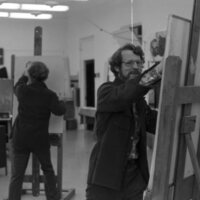 1976 Employees, Ian Gatley Sketching Photographer Mark Claesgens 03