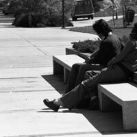 1985 Students, May Outdoor Candid Shots 26