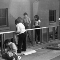 1983 Ackerman Elementary School, Painting Bicycle Racks 06