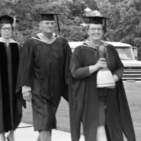 1976 Graduation, Faculty Walk 04