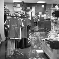 1978 Hoke Hall, Flood Bookstore Cleanup 09