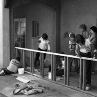 1983 Ackerman Elementary School, Painting Bicycle Racks 02
