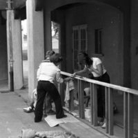 1983 Ackerman Elementary School, Painting Bicycle Racks 04