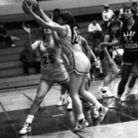 1987 Women's Basketball Action, George Fox at EOSC 07
