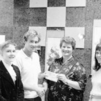 1986 Check Presentation, Hoke Hall Bookstore 01