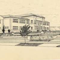 30's Etching, Inlow Hall