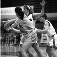 1991 Women's Basketball Action, Western Baptist at EOSC 09