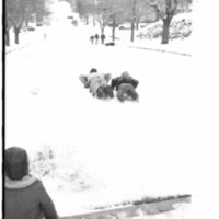 1988 Campus in Winter, Sledding 03