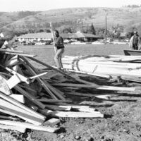 1987 Homecoming Bonfire Set-up 03