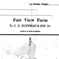 Invoice, Fair View Farm