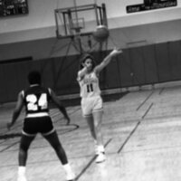 1987 Women's Basketball Action, George Fox at EOSC 19