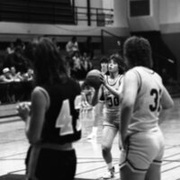 1987 Women's Basketball Action, George Fox at EOSC 15