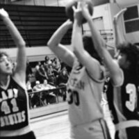 1987 Women's Basketball Action, George Fox at EOSC 34
