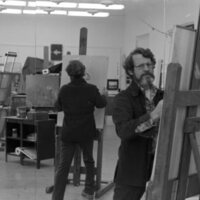 1976 Employees, Ian Gatley Sketching Photographer Mark Claesgens 05