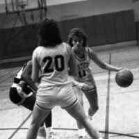 1987 Women's Basketball Action, George Fox at EOSC 20