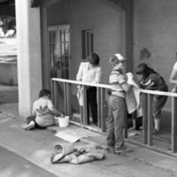 1983 Ackerman Elementary School, Painting Bicycle Racks 01