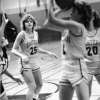 1987 Women's Basketball Action, George Fox at EOSC 36