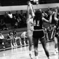 1987 Women's Basketball Action, George Fox at EOSC 12