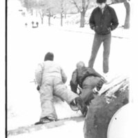 1988 Campus in Winter, Sledding 02