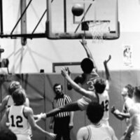 1983 Men's Basketball, EOSC vs. Idaho State, Action 26