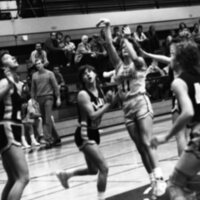 1987 Women's Basketball Action, George Fox at EOSC 02