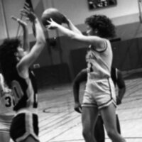 1987 Women's Basketball Action, George Fox at EOSC 24