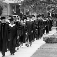 1976 Graduation, Faculty Walk 01