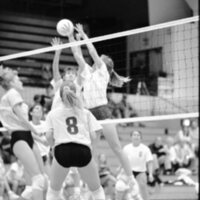 1991 Volleyball Action, Northwest Nazarene College at EOSC 02