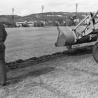1985 Baseball Field, Scoreboard Installation 03