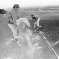 1988 Baseball, Central at EOSC, Mud Rake 04