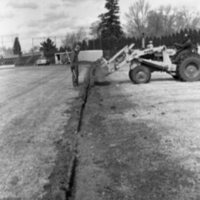 1985 Baseball Field, Scoreboard Installation 04