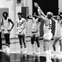 1983 Men's Basketball, EOSC vs. Idaho State, Action 17