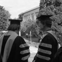 1981 Graduation, Faculty Outdoors 05