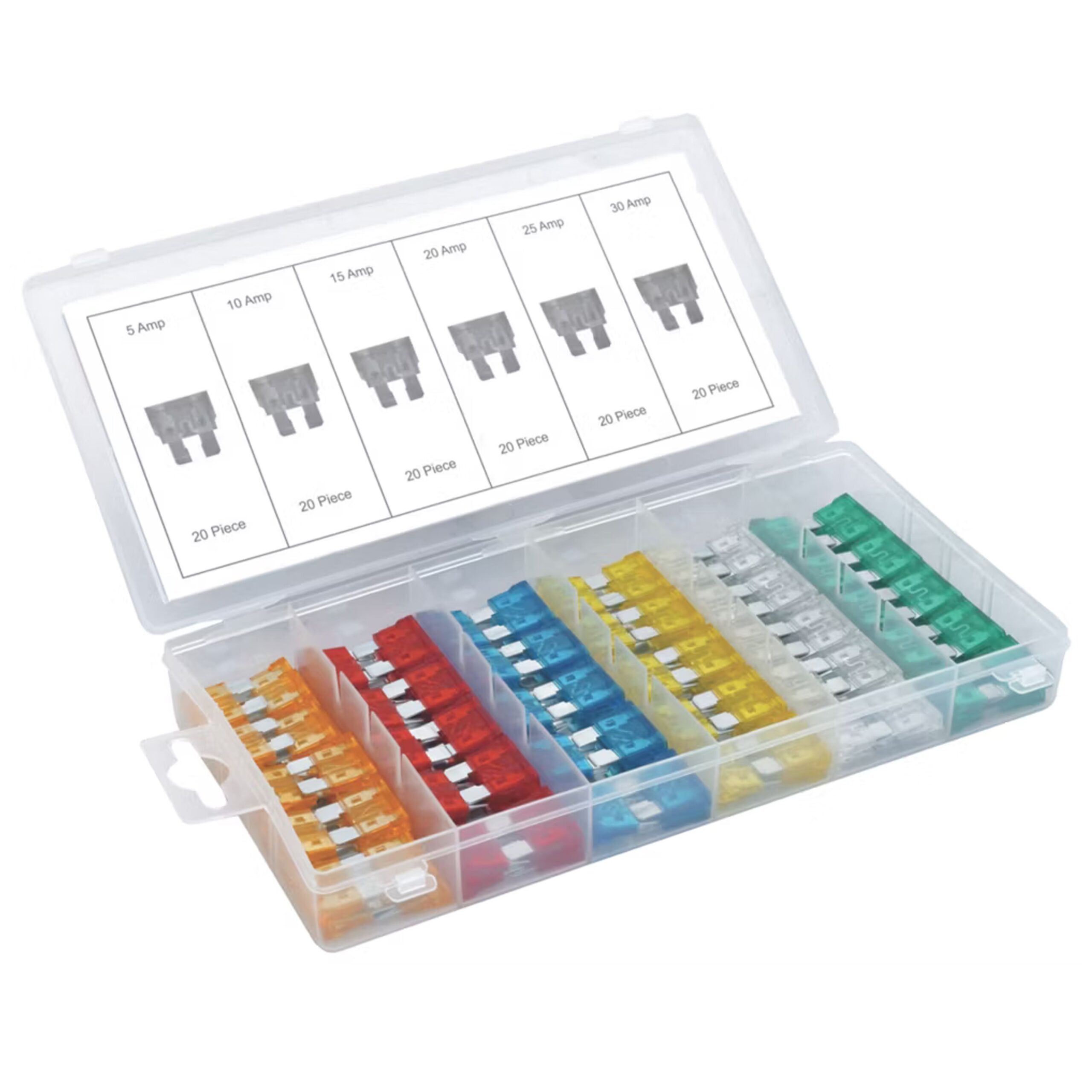 CAR FUSES STANDARD BLADE 120pc ASSORTED 5a-30a – TOOLZONE KDPAU296