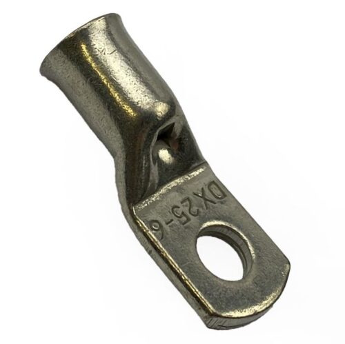 TRADE PACK 100 / 6mm RING TERMINAL COPPER 25mm2, TO SUIT CABLE OD 5.6mm