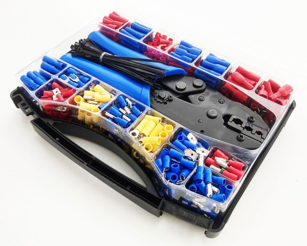 CRIMPING TOOL SET 552PC WITH INSULATED TERMINALS AND ACCESSORIES - TOOLZONE KDPPL130