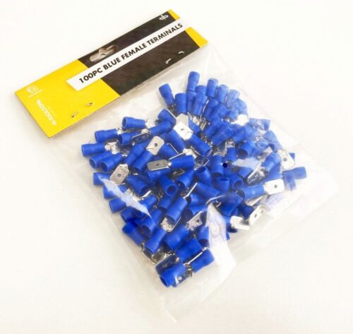 MALE TERMINALS 100PC BLUE SEMI INSULATED 14-16 awg 6.3 x 0.8 x 0.4mm – TOOLZONE KDPEL140