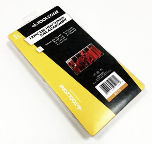 HEAT SHRINK TUBE ASSORTMENT 127PC RED WITH PLASTIC BOX – TOOLZONE KDPEL119