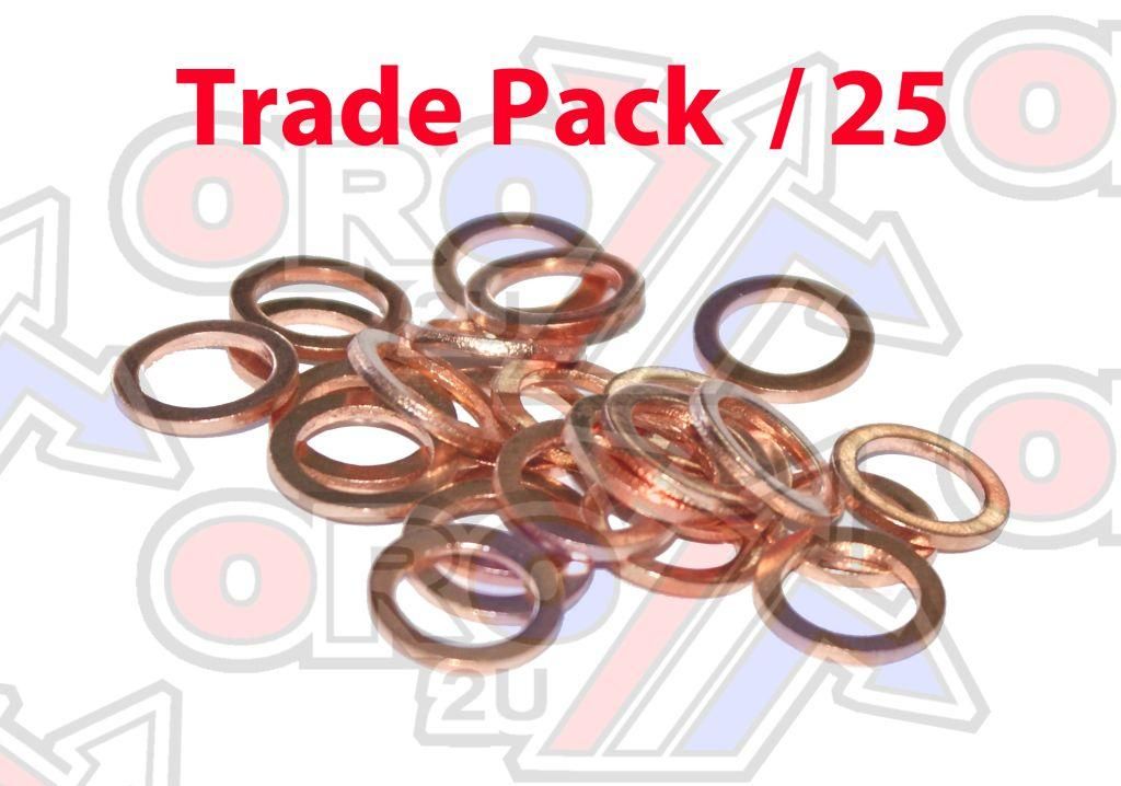 COPPER WASHER M10 PK OF 25, SIZE ID10 x OD15 x W1.5mm
