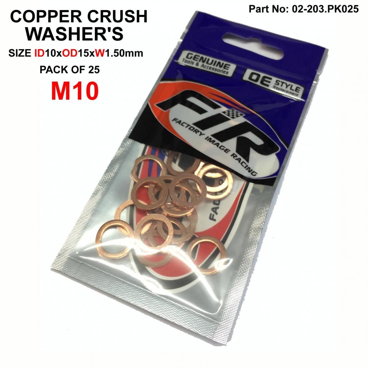 COPPER WASHER M10 PK OF 25, SIZE ID10 x OD15 x W1.5mm - Image 3