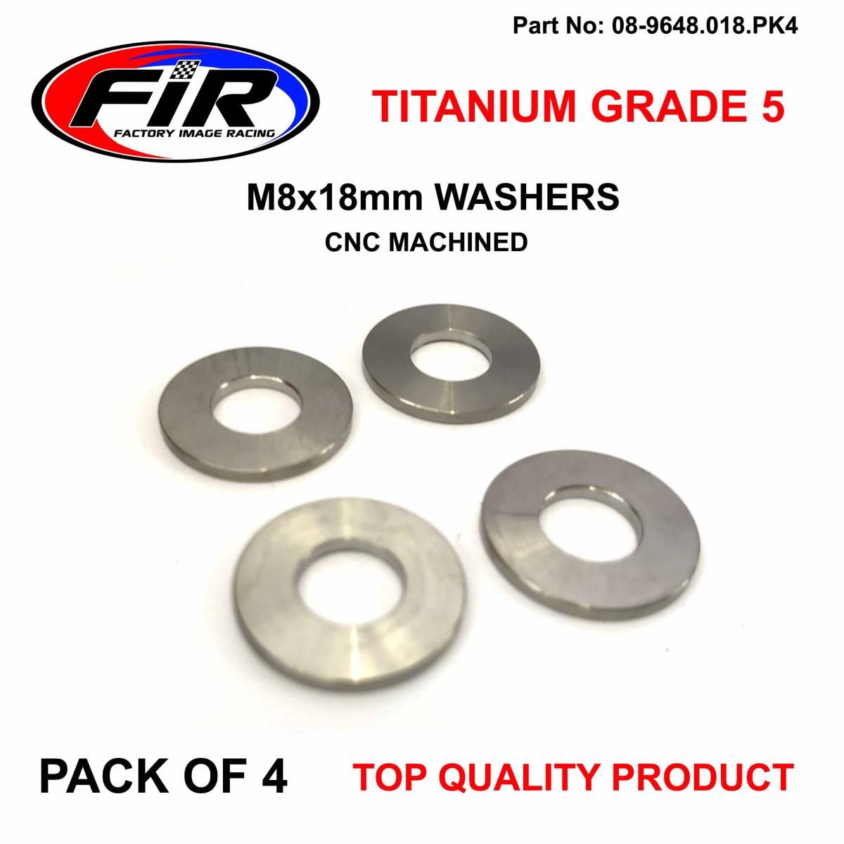 TITANIUM GR5 M8X18mm WASHER PK4 - Image 3