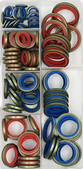 SEALING BONDED WASHER KIT 100Pcs HYDRAULIC RUBBER OIL PIPE GASKET NBR METAL SEAL RING - Image 2